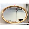 Image 1 : Wood Framed Oval Wall Mirror - 24" x 35"