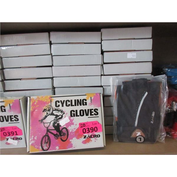 20 New Pairs of Cycling Gloves - Assorted Sizes