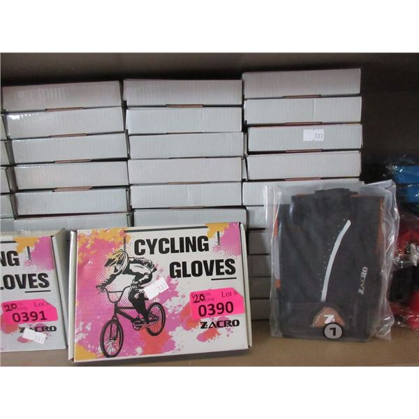 20 New Pairs of Cycling Gloves - Assorted Sizes