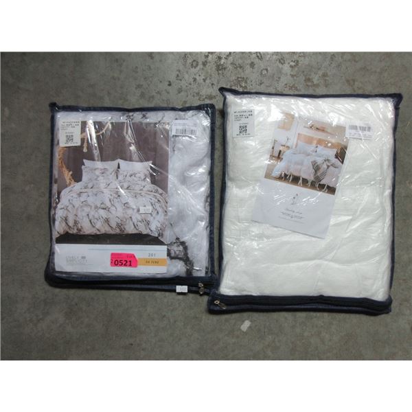2 New Twin Duvet Cover Sets -1 Marble & 1 White