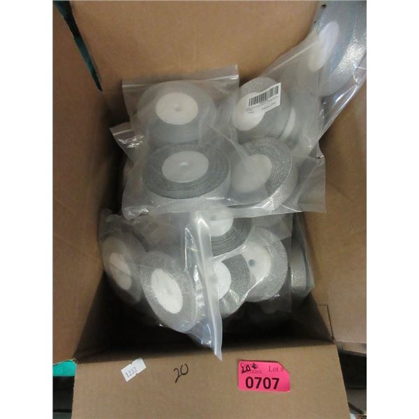 20 New 2 Packs of Silver Organza Ribbon