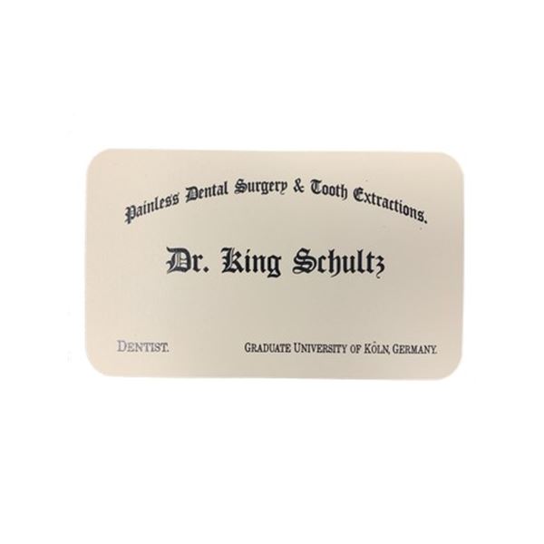 Django Dr. King Schultz (Christoph Waltz) Business Card Movie Props