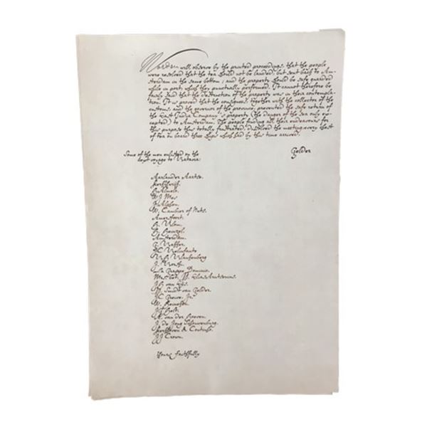 Tulip Fever Enlisted Men Letter Movie Props