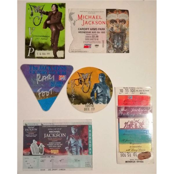 Large collection of Michael Jackson tickets.