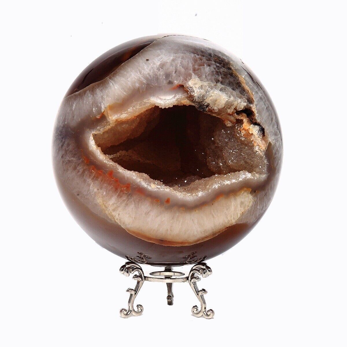 2465g Natural Agate Geode Sphere Crystal Ball
