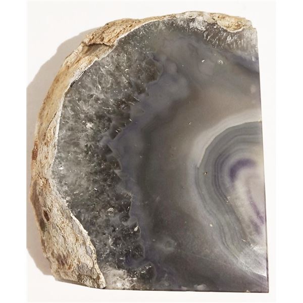 Grey and purple agate crystal.