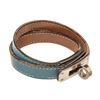 Image 2 : Hermes Blue Leather Kelly Bracelet