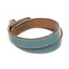 Image 4 : Hermes Blue Leather Kelly Bracelet