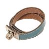 Image 5 : Hermes Blue Leather Kelly Bracelet
