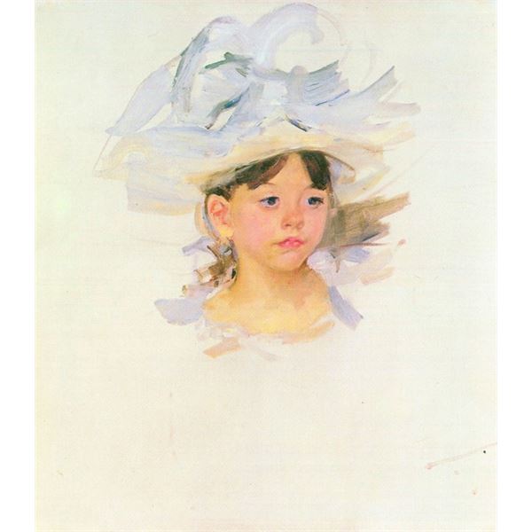 Mary Cassatt - Ellen Mary Cassat With Large Blue Hat