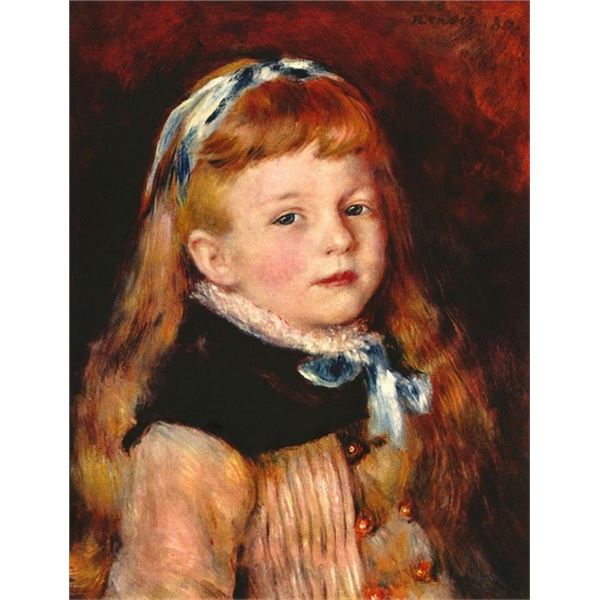 Renoir - Mademoiselle Grimprel With Blue Hair-Band