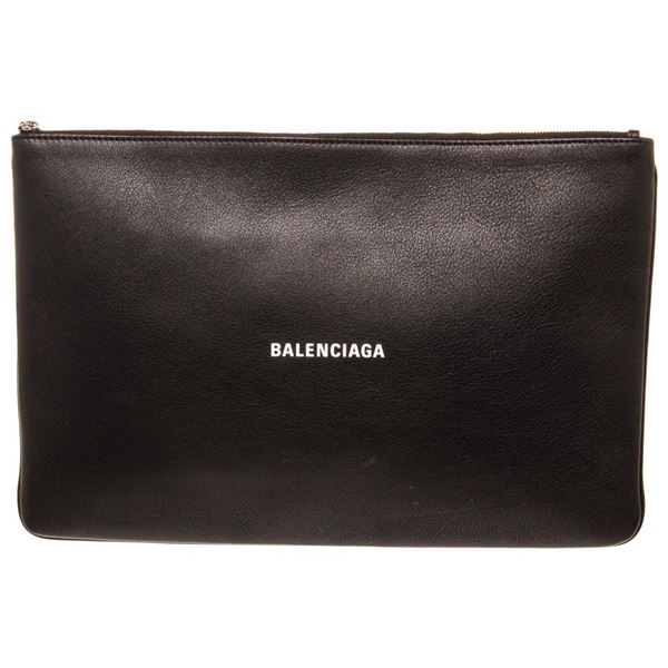 Balenciaga Black Leather Everyday Long Pouch