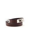 Image 2 : Hermes Kelly Double Tour Bracelet Leather Brown