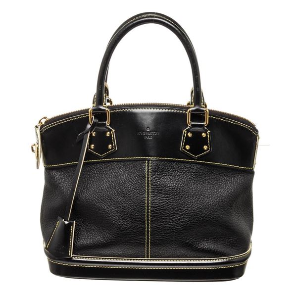 Louis Vuitton Black Leather Lockit PM Tote Bag