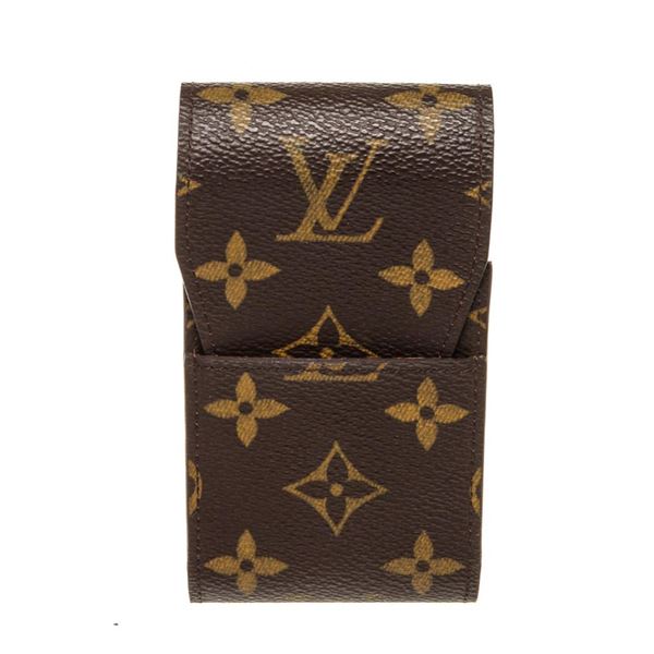 Louis Vuitton Brown Monogram Canvas Cigarette Case Clutch Bag