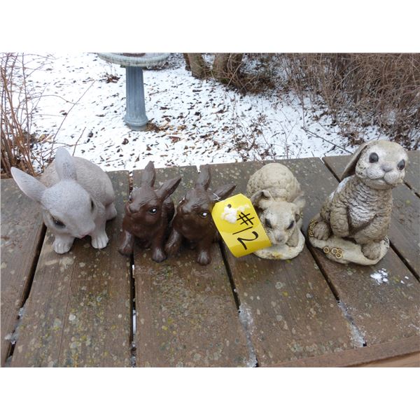 5 Various Bunnies- Garden Decor