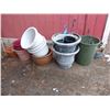 Image 2 : Qty of Various Planters, Qty of Buckets, Wooden Climbing Cucumber Cage and Green Cross Sprayer