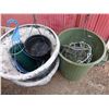 Image 3 : Qty of Various Planters, Qty of Buckets, Wooden Climbing Cucumber Cage and Green Cross Sprayer