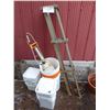 Image 5 : Qty of Various Planters, Qty of Buckets, Wooden Climbing Cucumber Cage and Green Cross Sprayer