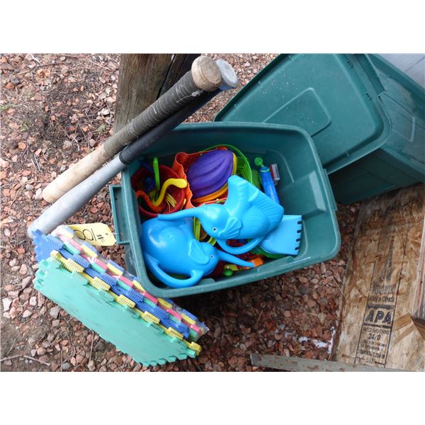 Sand toys, Foam Playmats and 2 Baseball Bats