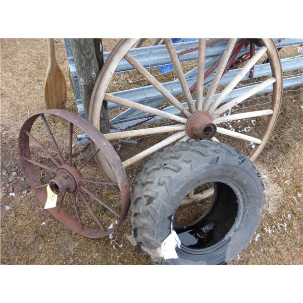Democrat Wheel (Excellent Shape) Steel Equipment Wheel and Quad Tire
