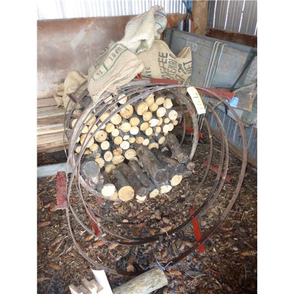 Firewood c/w Poplar, Steel Bands Wood Storage and Qty of Potato Sacks