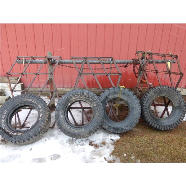 Harrow Drawbar, 3 Harrows and 4 Tires