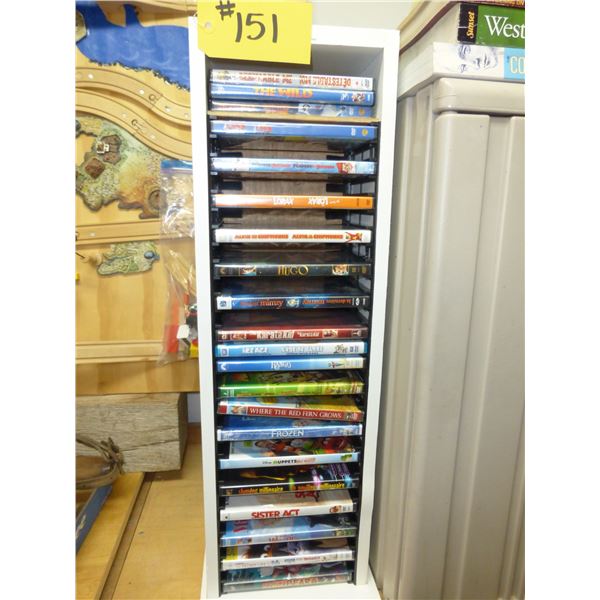 Various Children's Movies c/w DVD rack