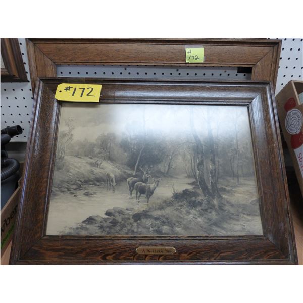 2 Vintage Oak Frames