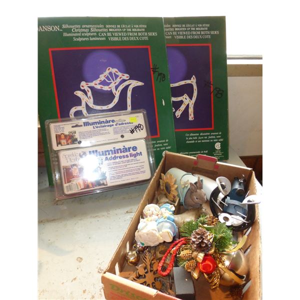 Christmas Silhouettes, Exterior Address Light and Misc. Christmas Decor.