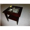 Image 1 : Square Coffee Table with Glass Top, 19"x 19"