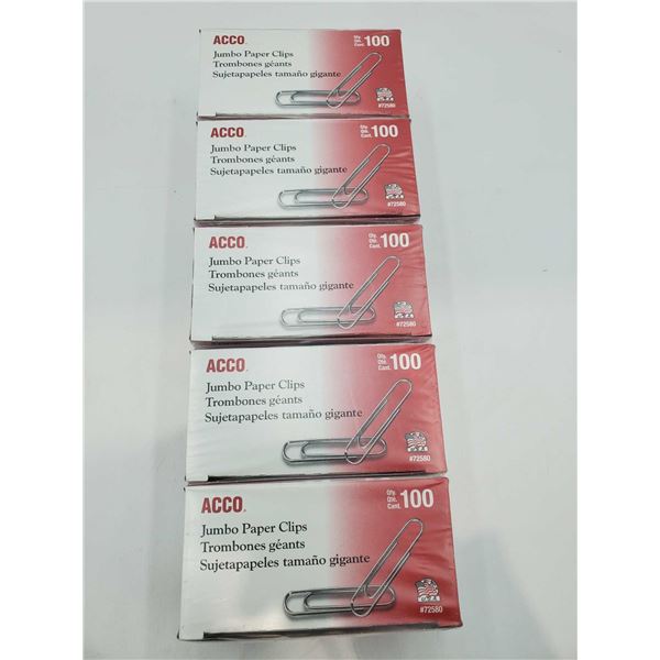 Acco Jumbo Paper Clips  10x100