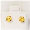 Image 1 : 10K Yellow Gold Fancy Yellow Sapphire(1.2ct) Earrings (~Size )(Ring is resizable for $40) (~length i