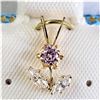 Image 2 : 10K Yellow Gold Cubic Zirconia Pendant (~Size ) (~length inches), Suggested Retail Value $140