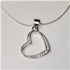 Image 1 : Silver Cz Heart 19" Necklace (~Size )(Ring is resizable for $40) (~length inches), Suggested Retail 