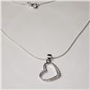 Image 2 : Silver Cz Heart 19" Necklace (~Size )(Ring is resizable for $40) (~length inches), Suggested Retail 