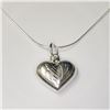 Image 1 : Silver Heart 19" Necklace (~Size )(~length inches), Suggested Retail Value $160