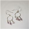 Image 2 : Silver Crystal Earrings (~Size )() (~length inches), Suggested Retail Value $100