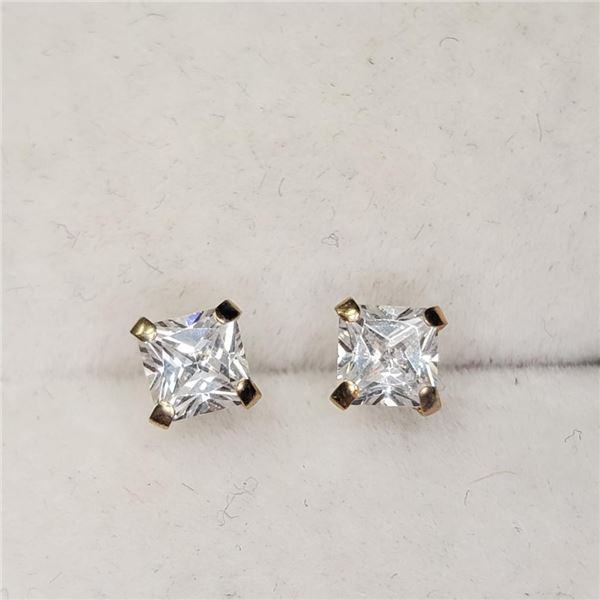 10K Yellow Gold Cubic Zirconia Earrings (~Size )() (~length inches), Suggested Retail Value $200