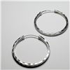 Image 2 : Silver Hoop Earrings (~Size )(Ring is resizable for $40) (~length inches), Suggested Retail Value $1