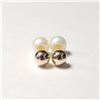 Image 1 : 10K Yellow Gold Fresh Water Pearl 2In1 Reversible Earrings (~Size )(Ring is resizable for $40) (~len