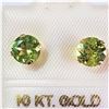 Image 1 : 10K Yellow Gold Peridot(1.2ct) Earrings (~Size )(Ring is resizable for $40) (~length inches), Made i