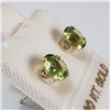 Image 2 : 10K Yellow Gold Peridot(1.2ct) Earrings (~Size )(Ring is resizable for $40) (~length inches), Made i