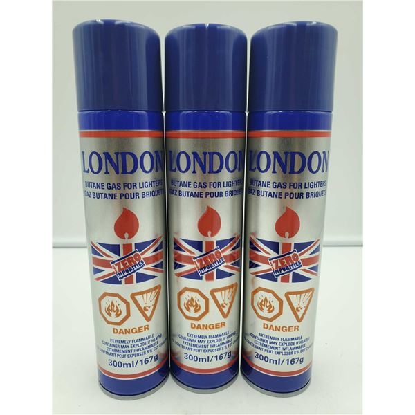 London Butane Gas for Lighters 3x300ml