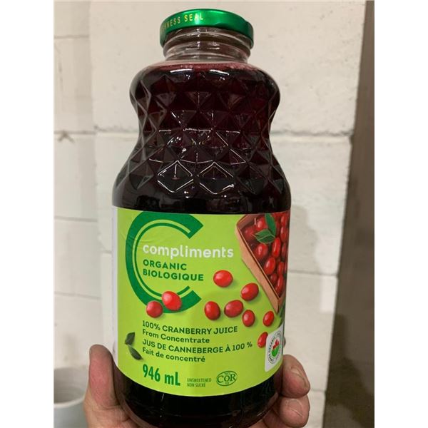 Compliments Organic 100% Cranberry Juice - 946ml