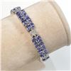 Image 1 : Silver Tanzanite(11.2ct) 66 Oval Mix Cut Tanzanite Bracelet (~length 7 inches) (~weight 17.7g), Appr