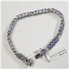 Image 2 : Silver Tanzanite(11.2ct) 66 Oval Mix Cut Tanzanite Bracelet (~length 7 inches) (~weight 17.7g), Appr