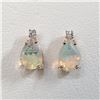 Image 1 : 14K Yellow Gold Opal(0.95ct) Diamonds(0.03Ct,I1-I2,G-H) Earrings (~weight 1.18g), Made in Canada, Ap