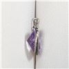 Image 3 : 14K White Gold Amethyst(1.8ct) Triangle Shaped Pendant (~weight 0.55g), Made in Canada, Appraised Re