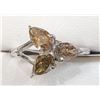 Image 1 : 10K White Gold Diamonds(1.6Ct,I1-I3,Fancy Brown And Yellow) 3 Pear Shaped Diamonds, With A Split Sha